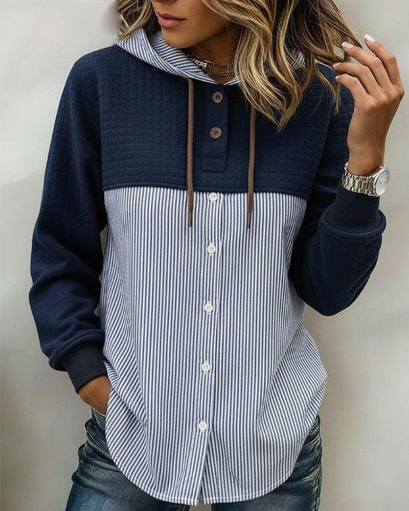 Top Met Capuchon En Knoopsluiting