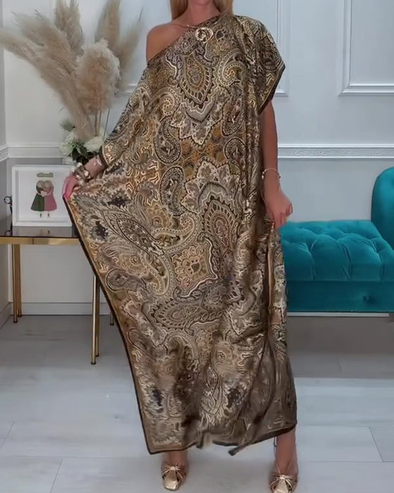 Jurk Een-Schouder Asymmetrisch Off-Schouder Vakantie Maxi