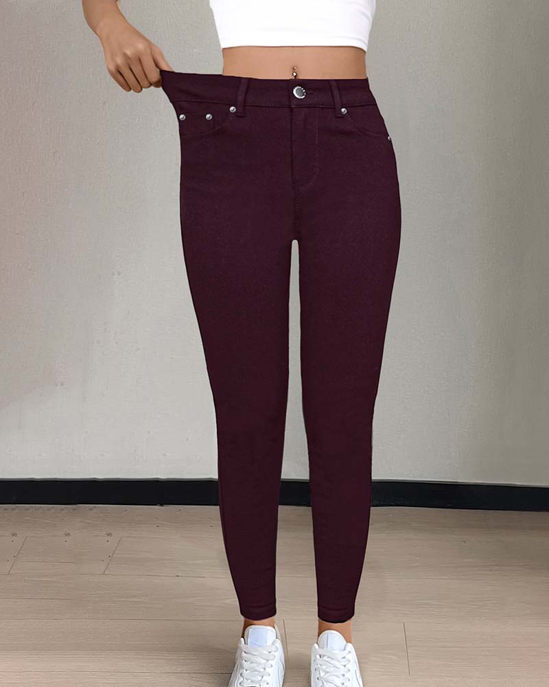 Broek Dames Zak Effen Skinny Casual