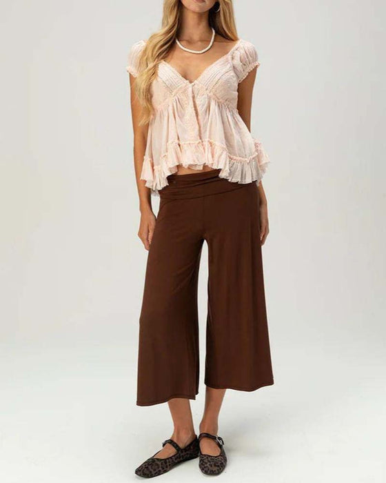 Broek Effen Kleur Bermuda Casual