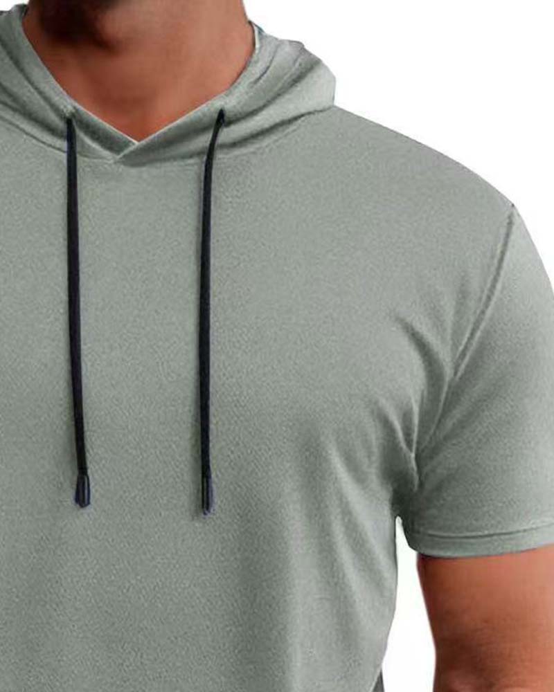 T-Shirt Capuchon Snel Droog Korte Mouw