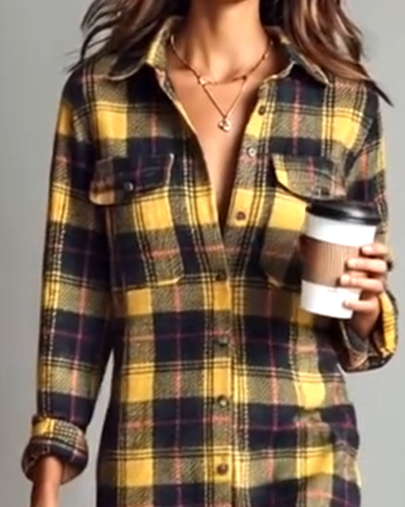 Geruite Overhemdjurk Met Kraag