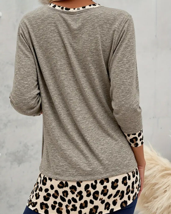 Top Met Ronde Hals En Leopardprint