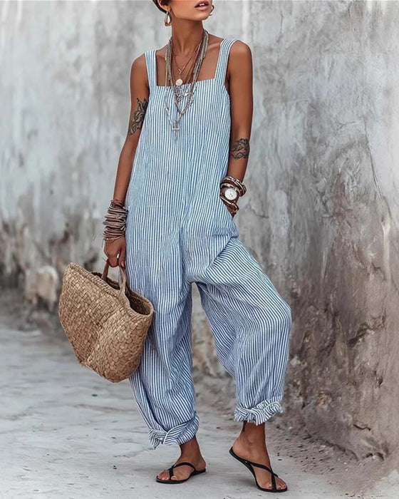 Jumpsuit Brede Band Gestreepte Overalls