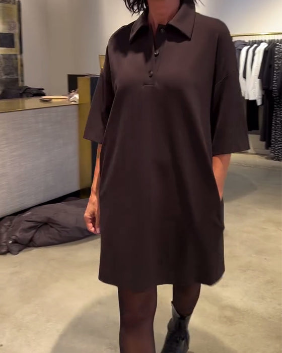 Jurk Rever Korte Mouw Shirt