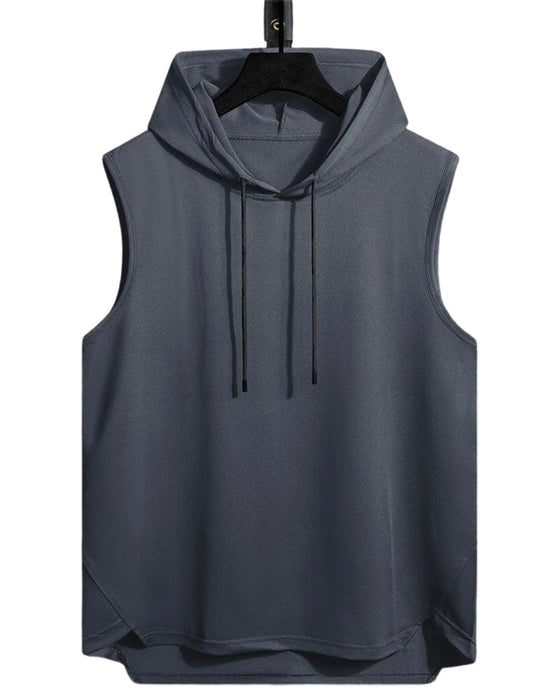 Tank Top Capuchon Trekkoord Mouwloos Sport