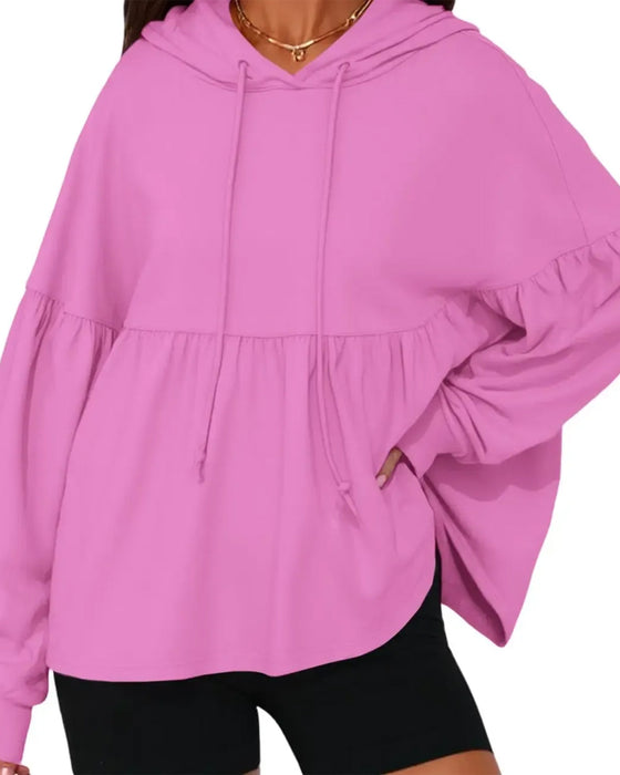 Sweatshirt Capuchon Trekkoord Los