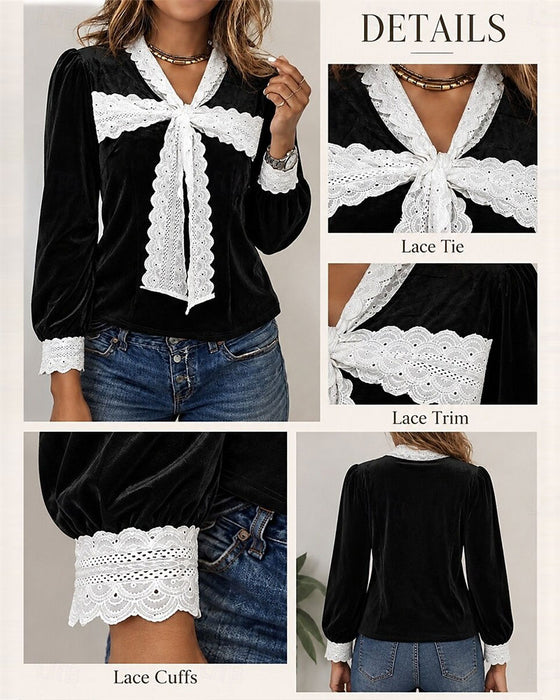 Top V-Hals Strik Patchwork