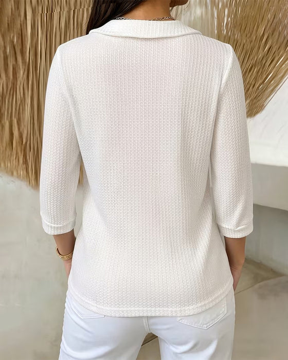 Top Casual Peter Pan Kraag