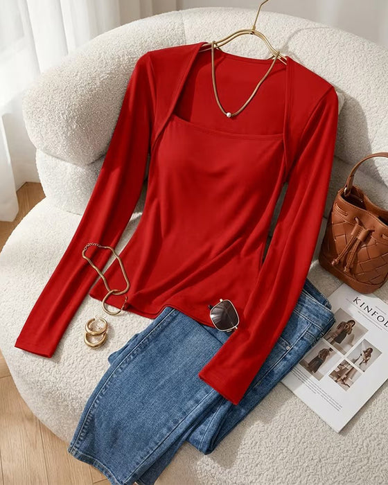 Blouse Stijlvol Slim Lange Mouw