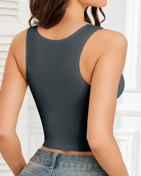 Tank Top Mesh-Splicing Ingebouwde Bh