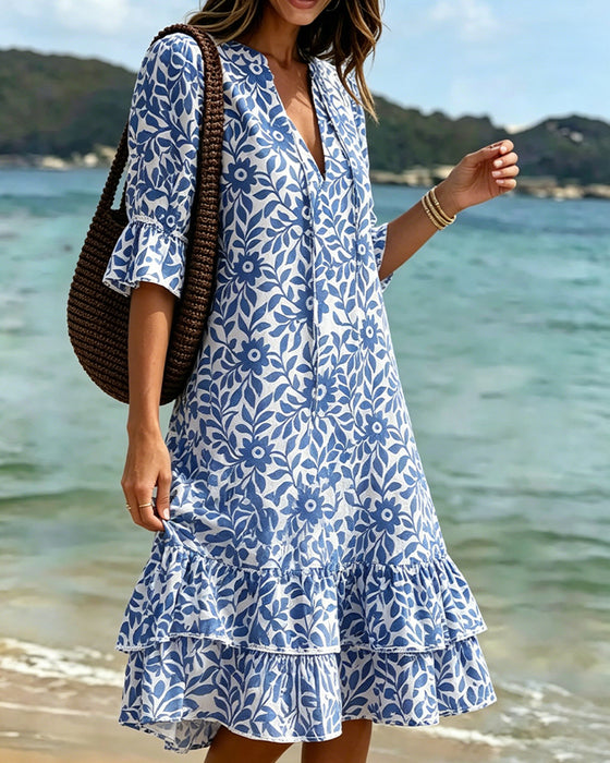 Jurk Halve Mouw Ruches