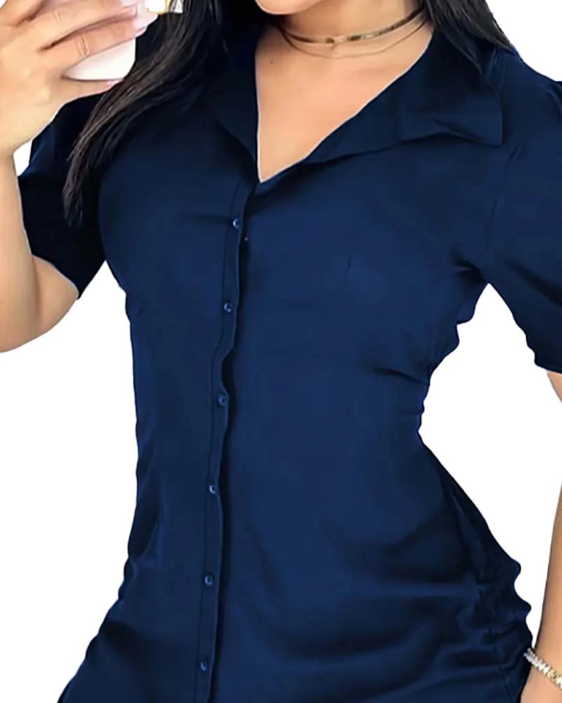Jurk Taille Stropdas Shirt