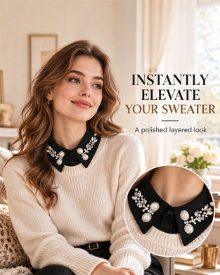 ✨ Met Juwelen Bezette Afneembare Kraag-Instant Elegantie & Moeiteloos Layeren