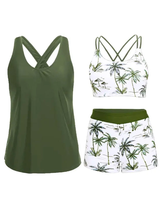 Vakantie Bedrukte Mouwloze Tankini