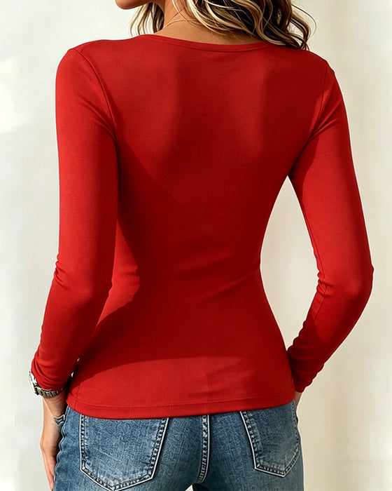 Blouse Stijlvol Slim Lange Mouw