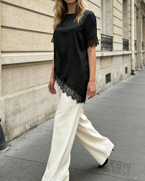 Blouse Onregelmatig Kant Casual