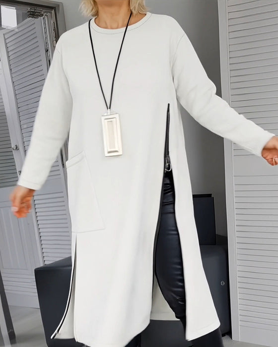 Jurk Stijlvol Groot Zak Ritsontwerp