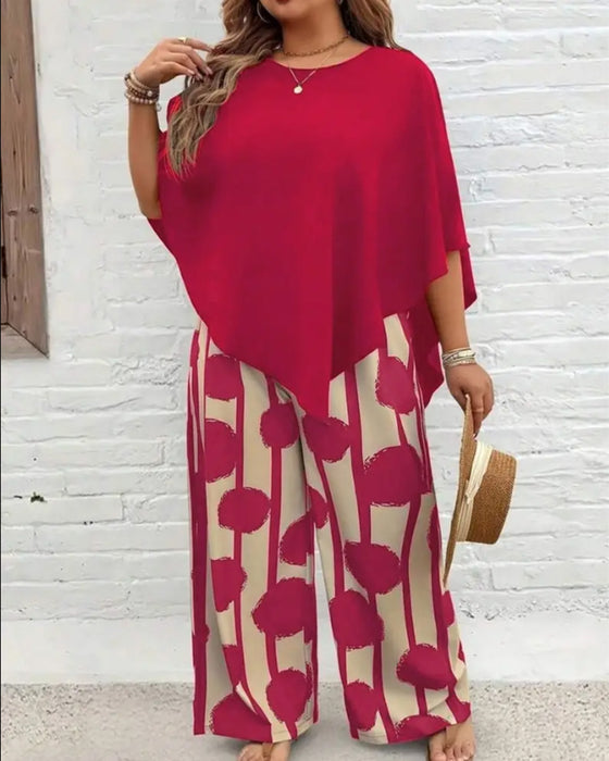 Set Capestijl Top En Bedrukte Wijde Broek