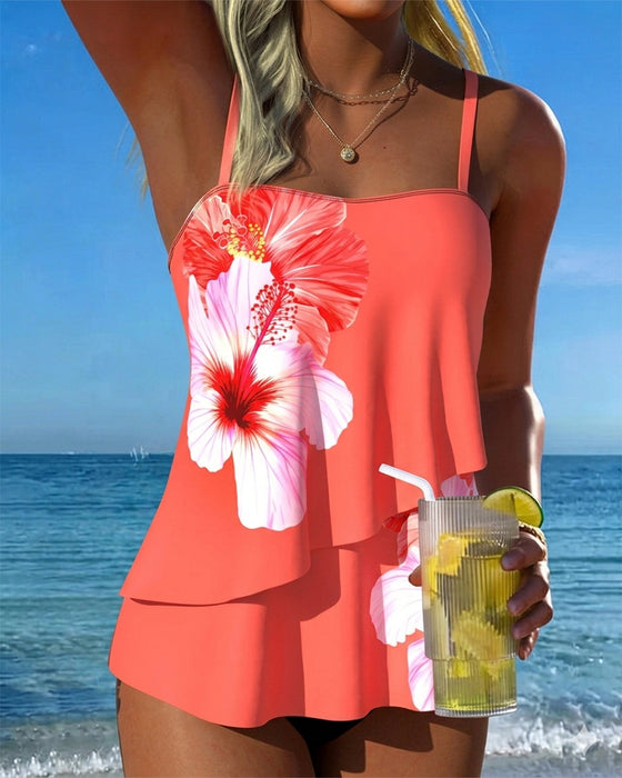 Tankini Bloemenprint Vakantie Band