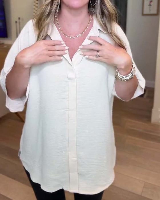 Overhemd Effen Button-Down Kraag