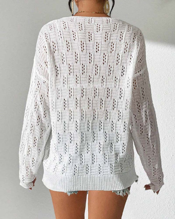 Pullover Uitgehold Drop-Schouder