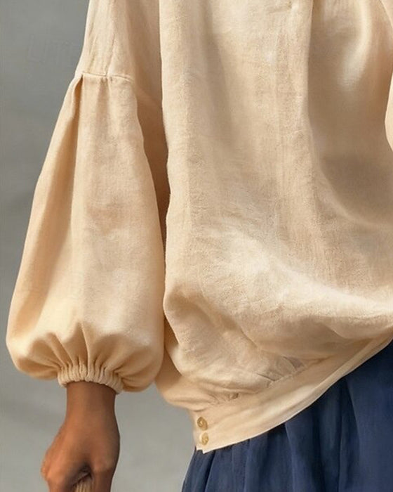 Blouse Pofmouw Katoen Linnen