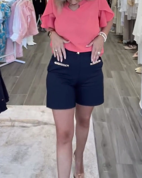 Shorts Met Kettingversiering Casual