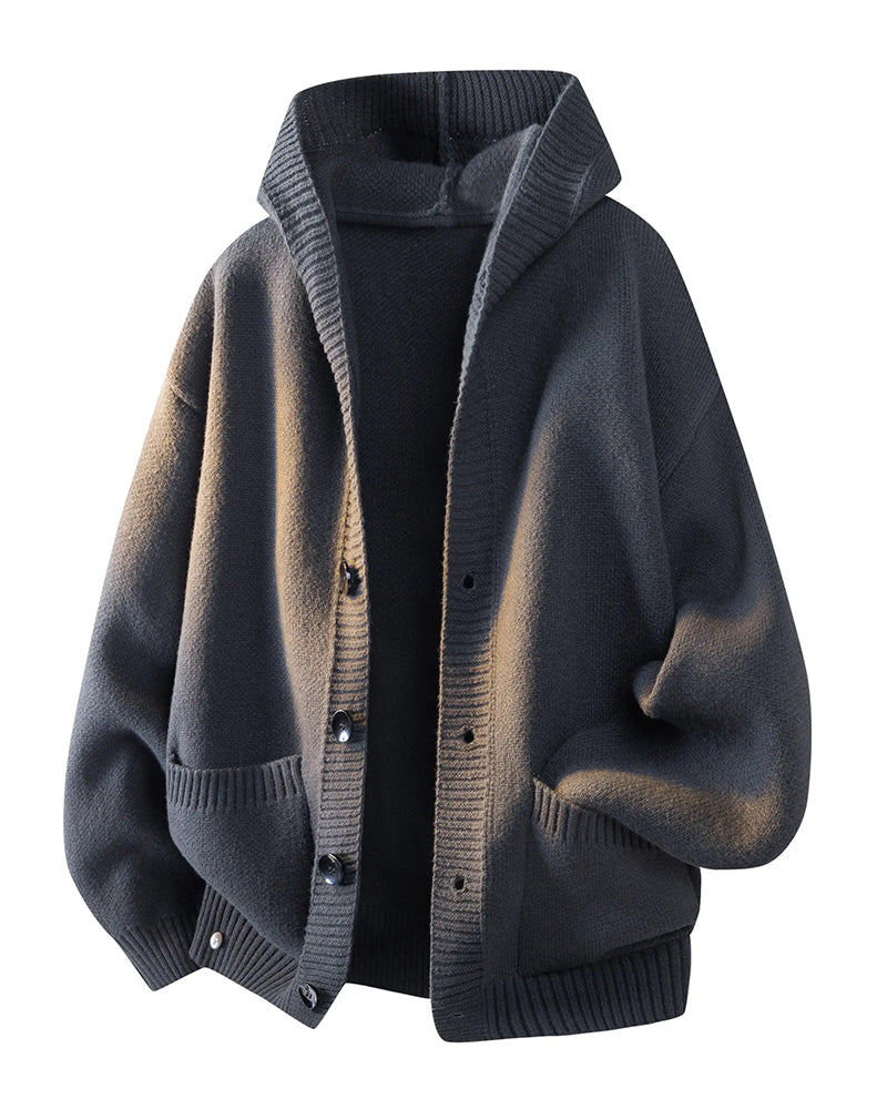 Cardigan Capuchon Knoop Zak Heren