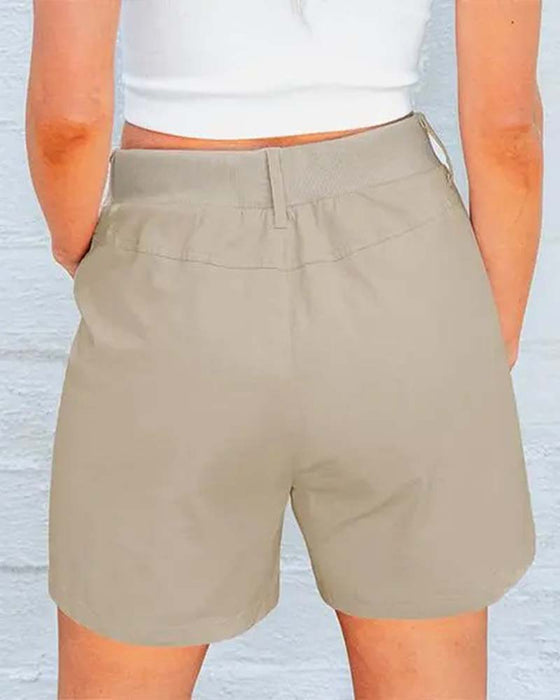 Short Met Zakken Knoop Effen