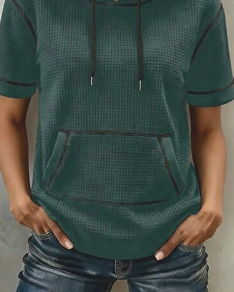 T-shirt Casual Met Trekkoord Zak