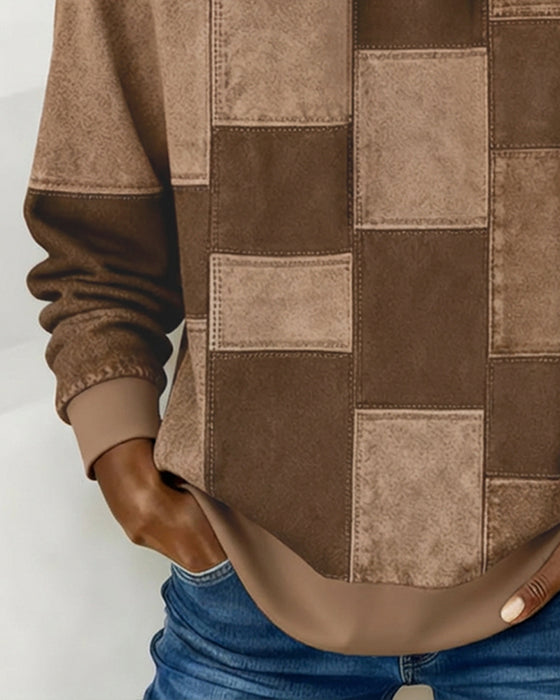 Stijlvolle Geruite Hoodie Met Lange Mouwen