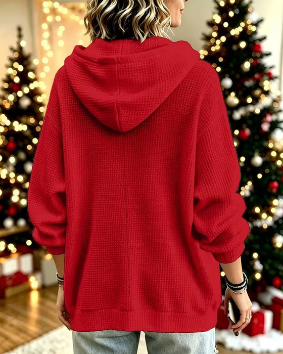 Hoodie Casual Knoop Effen