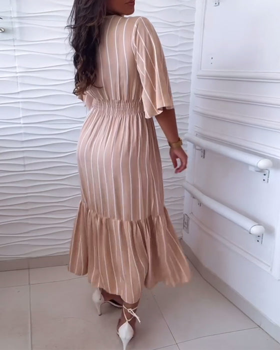 Casual jurk met trekkoord en strepenprint