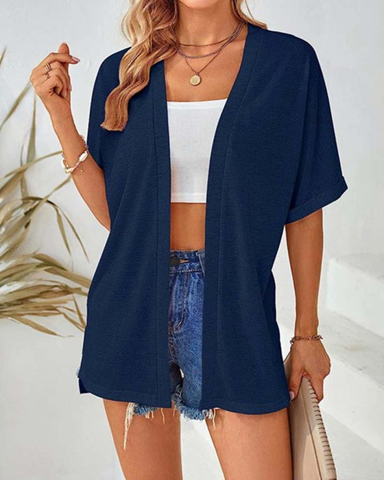 Jas Korte Mouw Casual Effen