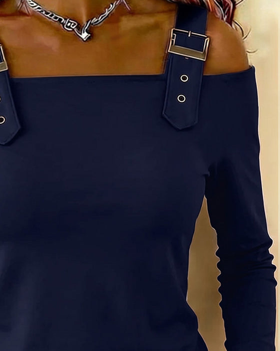 Top Lange Mouw Off-Shoulder Camisole