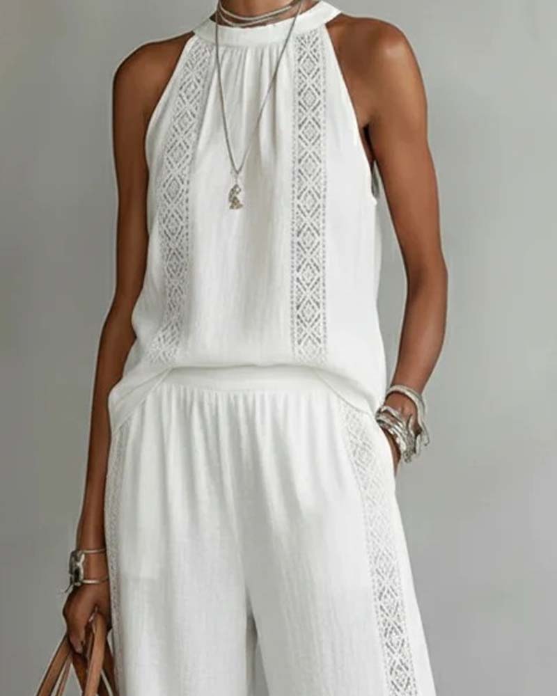 Tweedelig Set Hollow Out Halter