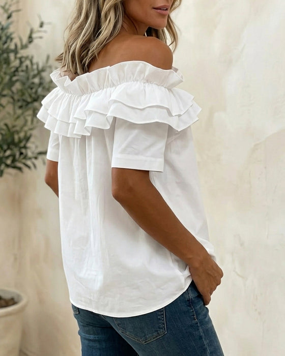 Blouse Ruches Off-The-Shoulder