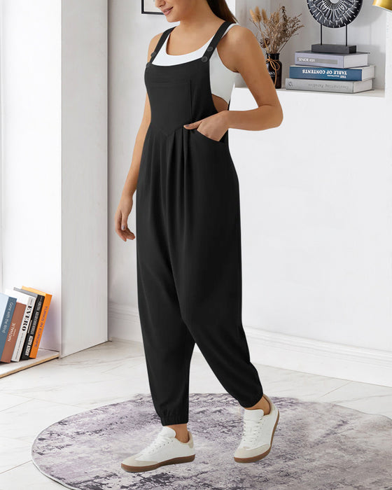 Jumpsuit Effen Kleur Geplooid