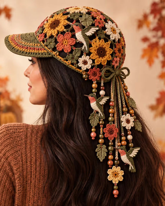 🍂 Dames Handgemaakte Gehaakte Herfst Baseballpet