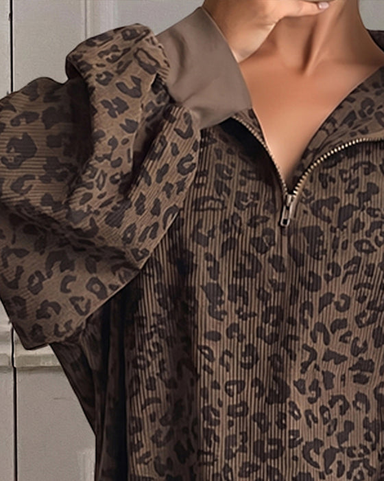 Sweatshirt Luipaardprint Lange Mouwen