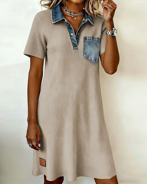 Jurk Denim Patchwork A-Lijn