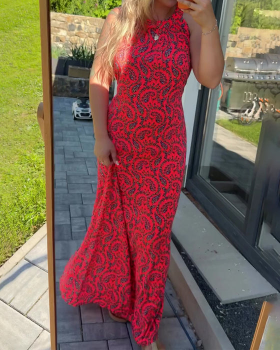 Jurk Halter Mouwloos Getailleerd
