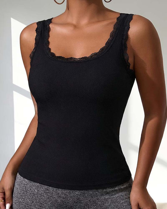 Tank Top Gepast Kant Afwerking
