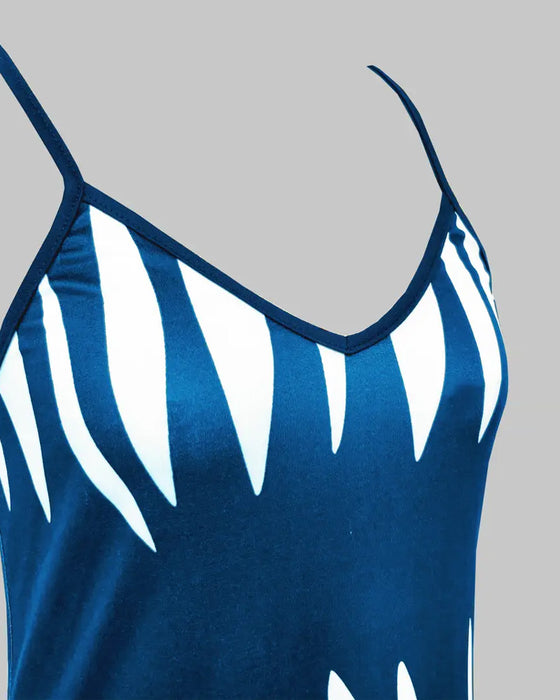 Jurk Temperamentvol En Modebewust V-Hals Bretels