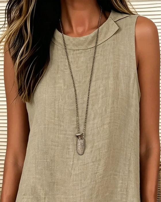 Blouse Mouwloos Omslagkraag