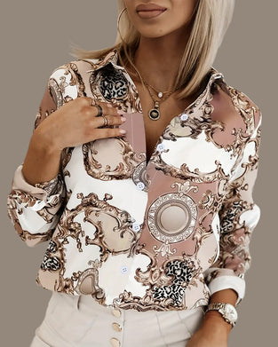 Blouse Met Old Money Stijl En Knop-Front Design