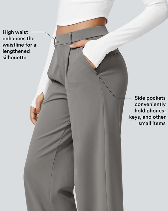 Rechte Broek In Effen Kleur Met Val Voor Pak