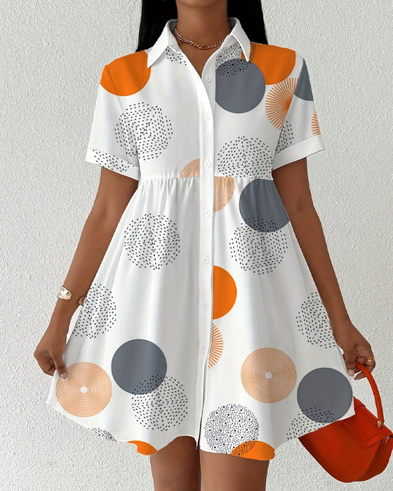 Jurk Polka Dot Print Shirt