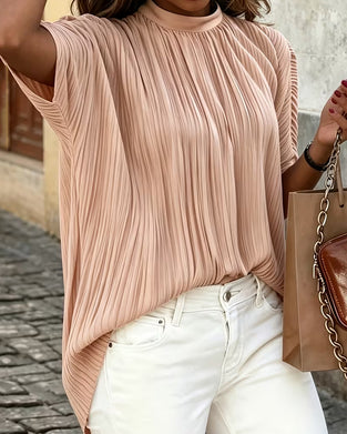 Blouse Korte Mouwen Effen Kleur